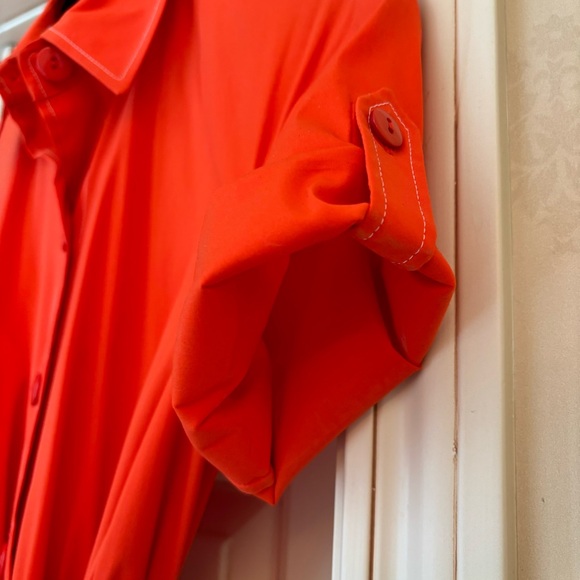 Worth NY Orange Shirtdress -Sz 2 - Picture 9 of 10